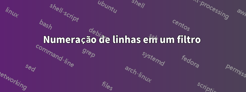 Numeração de linhas em um filtro