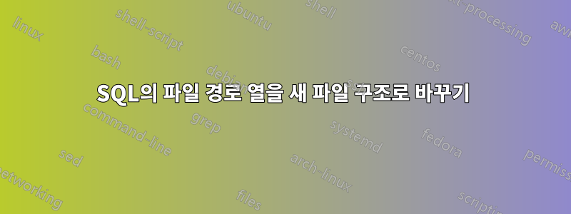 SQL의 파일 경로 열을 새 파일 구조로 바꾸기