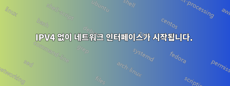 IPV4 없이 네트워크 인터페이스가 시작됩니다.