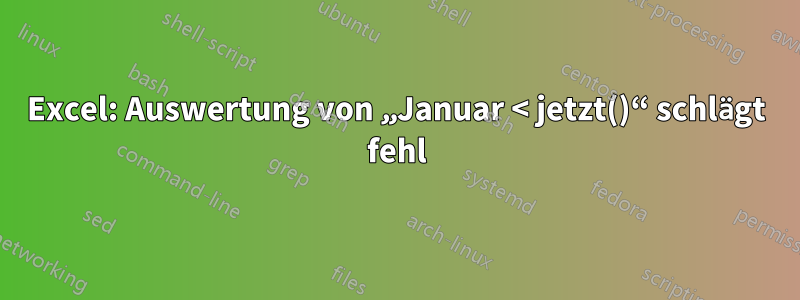 Excel: Auswertung von „Januar < jetzt()“ schlägt fehl