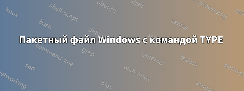 Пакетный файл Windows с командой TYPE