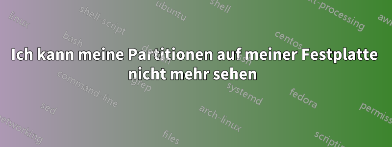 Ich kann meine Partitionen auf meiner Festplatte nicht mehr sehen 