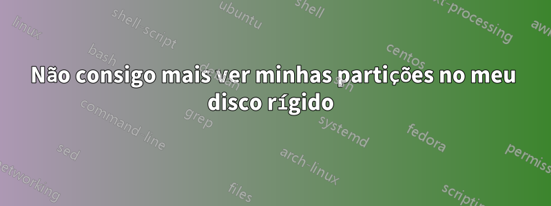 Não consigo mais ver minhas partições no meu disco rígido 