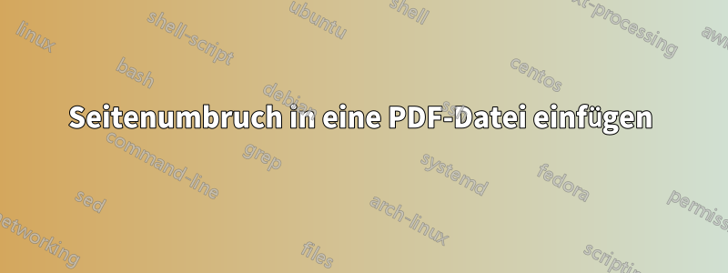 Seitenumbruch in eine PDF-Datei einfügen