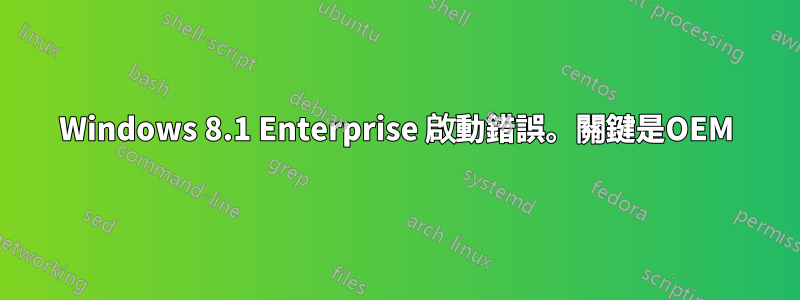 Windows 8.1 Enterprise 啟動錯誤。關鍵是OEM