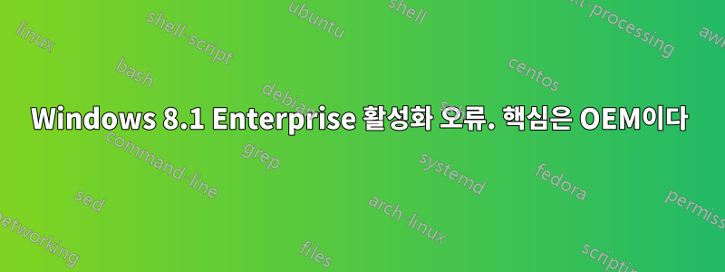 Windows 8.1 Enterprise 활성화 오류. 핵심은 OEM이다