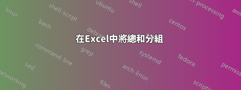 在Excel中將總和分組