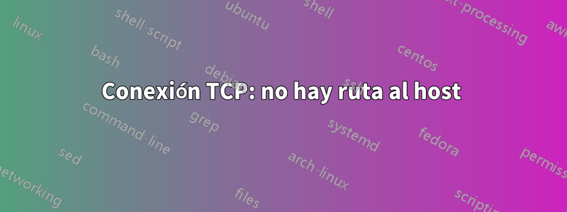 Conexión TCP: no hay ruta al host