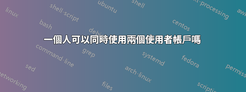 一個人可以同時使用兩個使用者帳戶嗎