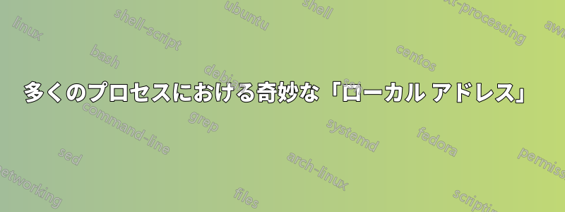 多くのプロセスにおける奇妙な「ローカル アドレス」