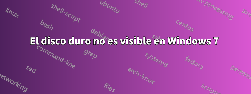 El disco duro no es visible en Windows 7