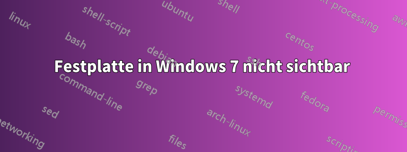 Festplatte in Windows 7 nicht sichtbar