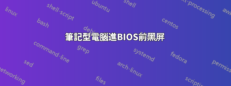 筆記型電腦進BIOS前黑屏