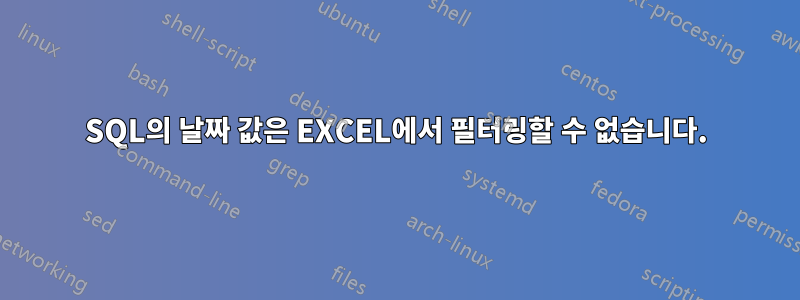 SQL의 날짜 값은 EXCEL에서 필터링할 수 없습니다.