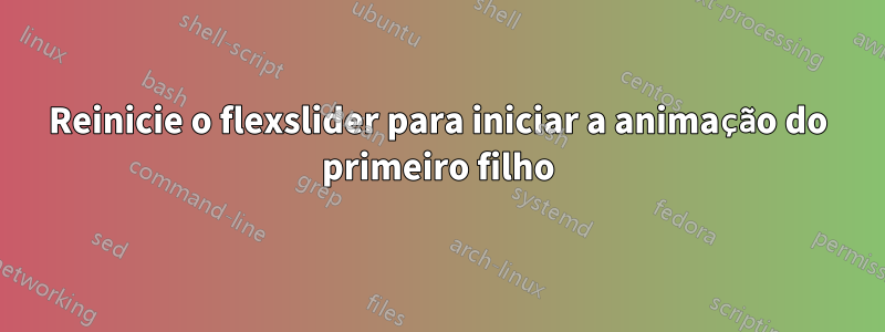 Reinicie o flexslider para iniciar a animação do primeiro filho