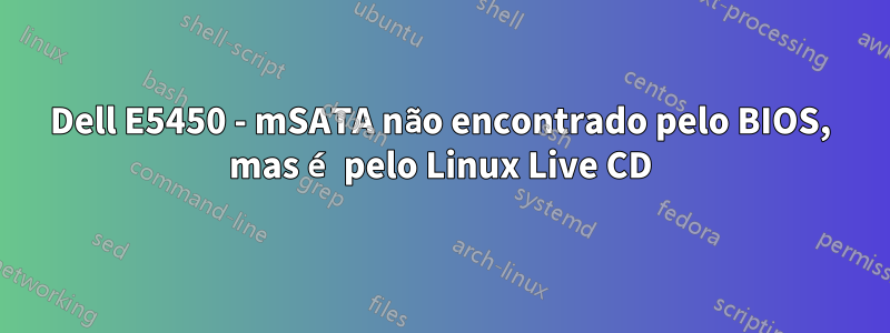 Dell E5450 - mSATA não encontrado pelo BIOS, mas é pelo Linux Live CD