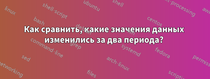 Как сравнить, какие значения данных изменились за два периода?