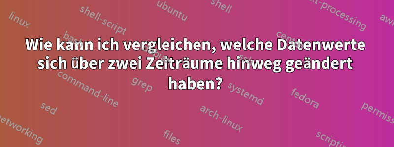 Wie kann ich vergleichen, welche Datenwerte sich über zwei Zeiträume hinweg geändert haben?