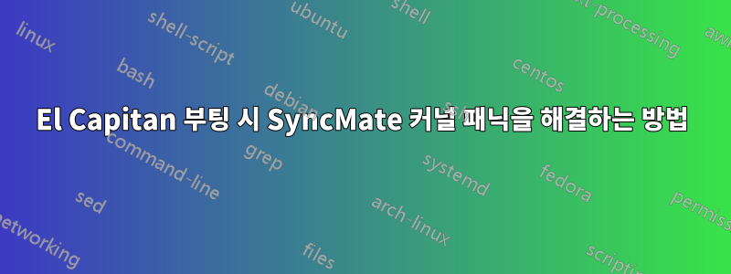 El Capitan 부팅 시 SyncMate 커널 패닉을 해결하는 방법