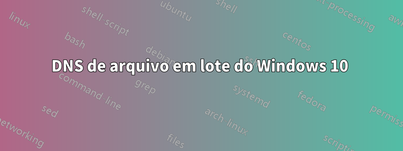 DNS de arquivo em lote do Windows 10