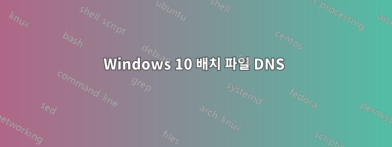 Windows 10 배치 파일 DNS