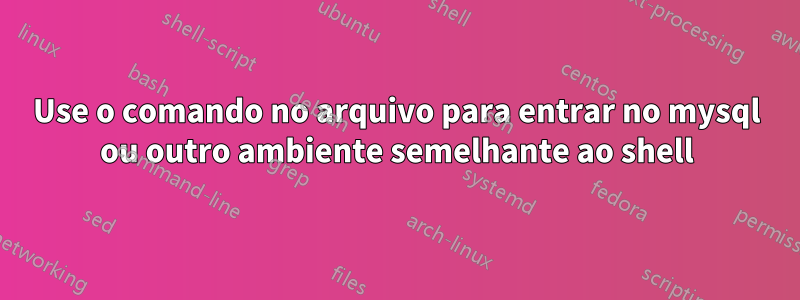 Use o comando no arquivo para entrar no mysql ou outro ambiente semelhante ao shell