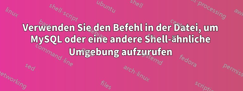 Verwenden Sie den Befehl in der Datei, um MySQL oder eine andere Shell-ähnliche Umgebung aufzurufen