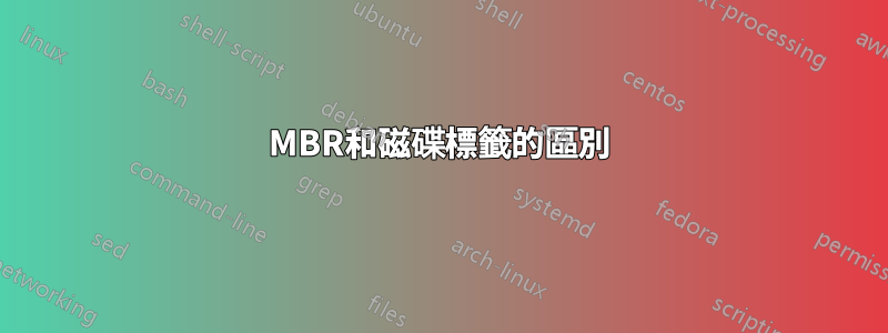 MBR和磁碟標籤的區別