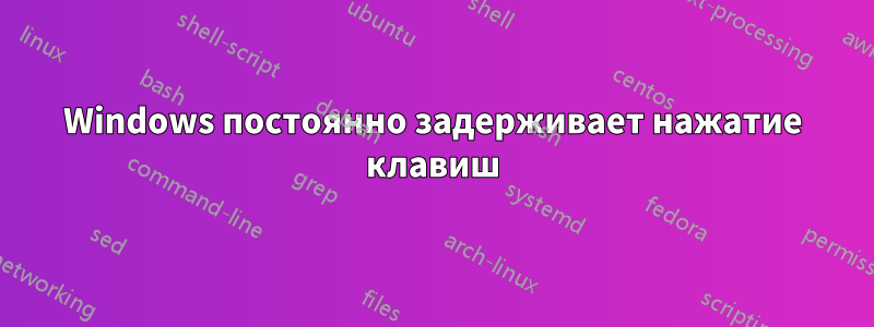 Windows постоянно задерживает нажатие клавиш