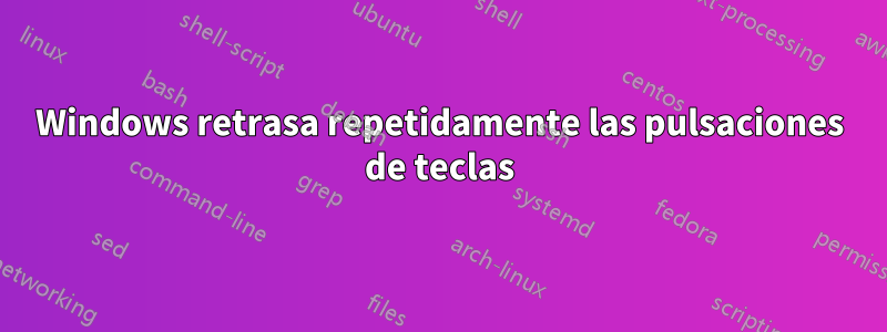 Windows retrasa repetidamente las pulsaciones de teclas