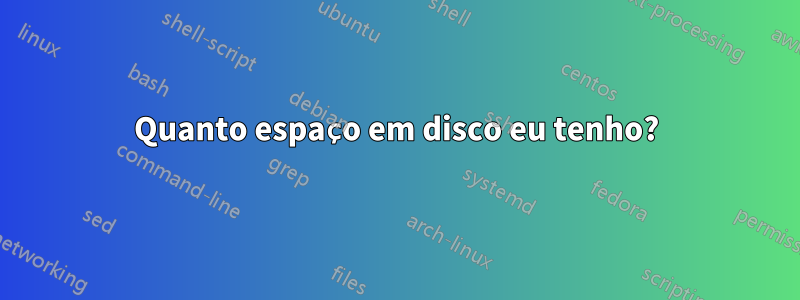 Quanto espaço em disco eu tenho?