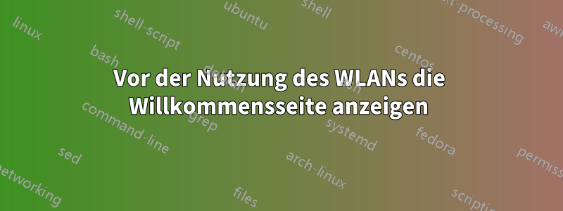 Vor der Nutzung des WLANs die Willkommensseite anzeigen