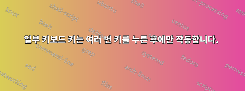 일부 키보드 키는 여러 번 키를 누른 후에만 작동합니다.