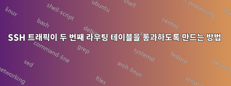 SSH 트래픽이 두 번째 라우팅 테이블을 통과하도록 만드는 방법