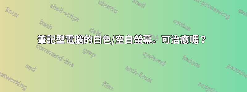 筆記型電腦的白色/空白螢幕。可治癒嗎?