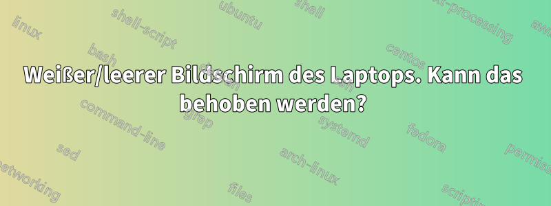 Weißer/leerer Bildschirm des Laptops. Kann das behoben werden?
