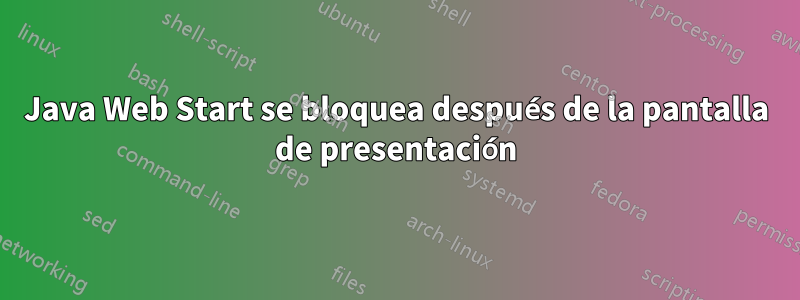 Java Web Start se bloquea después de la pantalla de presentación