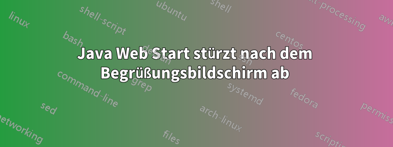 Java Web Start stürzt nach dem Begrüßungsbildschirm ab