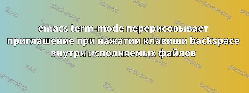 emacs term-mode перерисовывает приглашение при нажатии клавиши backspace внутри исполняемых файлов