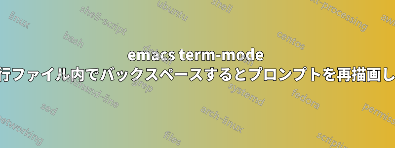 emacs term-mode は実行ファイル内でバックスペースするとプロンプトを再描画します