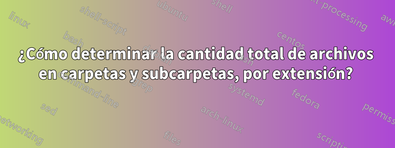 ¿Cómo determinar la cantidad total de archivos en carpetas y subcarpetas, por extensión?