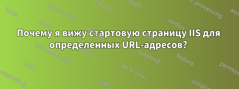 Почему я вижу стартовую страницу IIS для определенных URL-адресов?