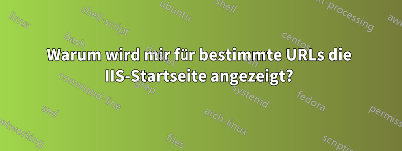 Warum wird mir für bestimmte URLs die IIS-Startseite angezeigt?
