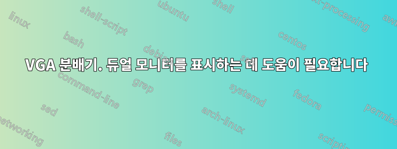 VGA 분배기. 듀얼 모니터를 표시하는 데 도움이 필요합니다
