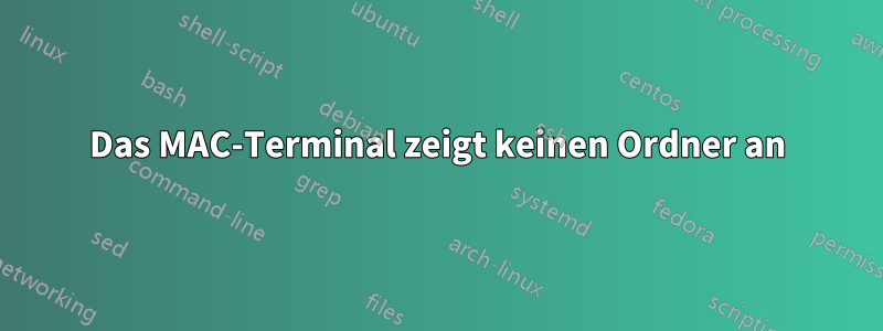 Das MAC-Terminal zeigt keinen Ordner an