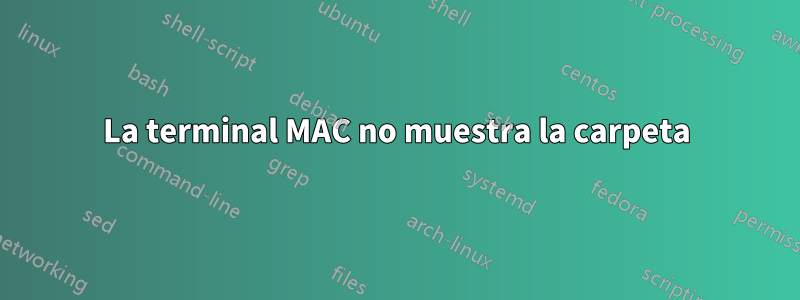 La terminal MAC no muestra la carpeta