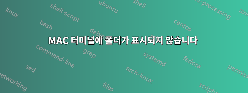 MAC 터미널에 폴더가 표시되지 않습니다