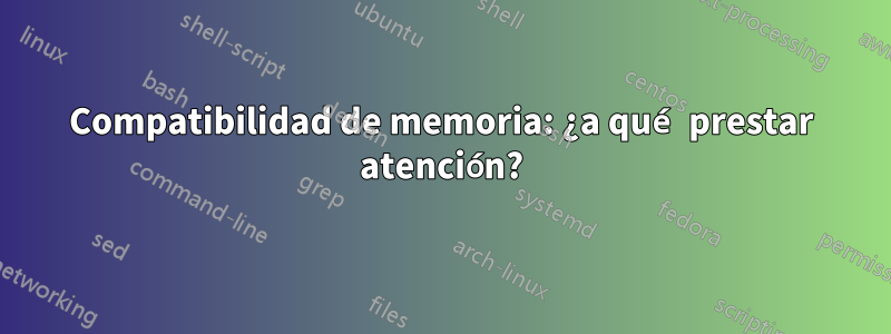 Compatibilidad de memoria: ¿a qué prestar atención?