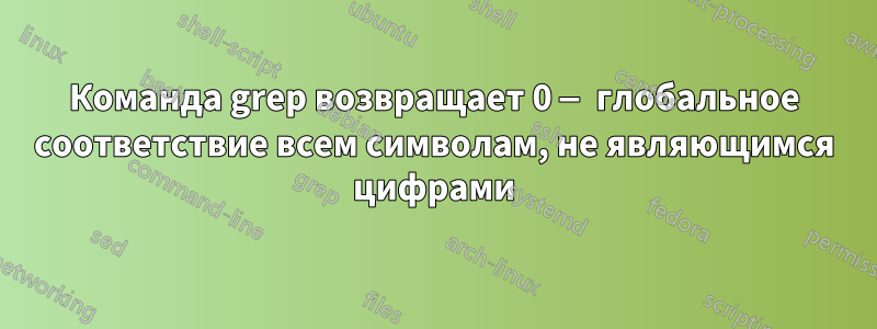 Команда grep возвращает 0 — глобальное соответствие всем символам, не являющимся цифрами