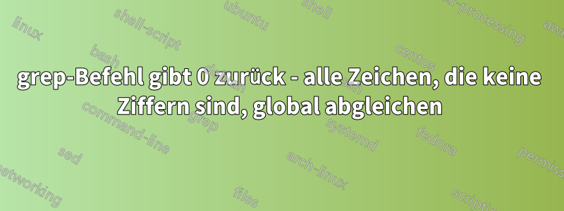 grep-Befehl gibt 0 zurück - alle Zeichen, die keine Ziffern sind, global abgleichen